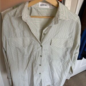 SOVERE Woman’s Green Striped Shirt